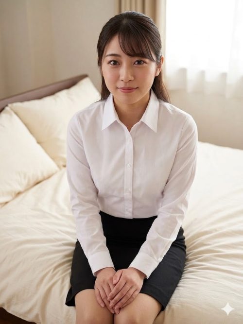 女教師を自室のベットで抱く